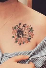 Usa ka cute nga cute nga cute nga kuting tattoo artwork