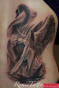 un model de tatuaj de lebădă în talie laterală