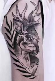 Iqembu le-tattoo elincane le-deer ekhanda lisebenza ngezithombe