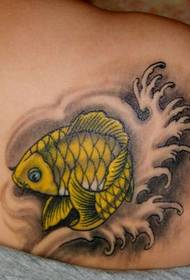 patrón de tatuaje de calamar: patrón de tatuaje de calamar pequeño de color de hombro