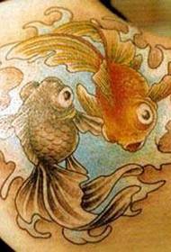 wzór tatuażu plotek kolorowych rybek