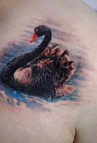 shoulder black swan tattoo pattern