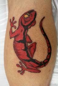 rød og sort firben tatoveringsmønster