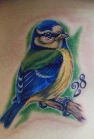 Татуировка с изображением животных: Цветная птица Сорока Татуировка Рисунок 133237 - Классический рисунок с бабочкой