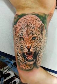 warna lengan pola tato harimau realistis