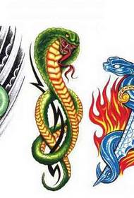 Foto: čūskas liesmas tetovējuma attēla raksts