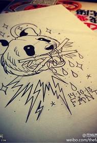 Panda tattoo manuskriptpatroan
