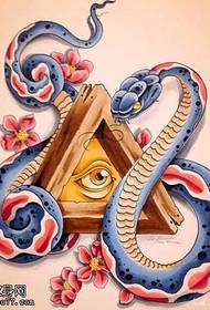 manuscript driehoek oog slang tattoo patroon