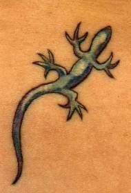 patrón de tatuaje azul pequeño lagarto