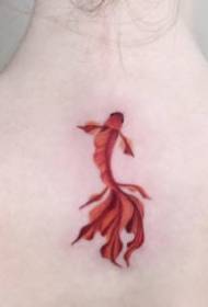 adatto per le donne Una serie di piccole immagini di tatuaggi di pesci rossi freschi per bambini