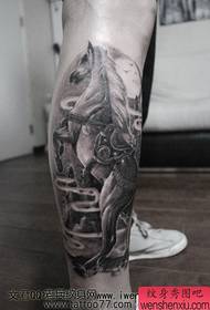 een rood konijnenpaard tattoo patroon 133150 - Bewapen een kikker diamant tattoo patroon