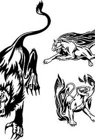 Ọna amotekun Awọ adẹtẹ: Totem Black Panther Tattoo Pattern