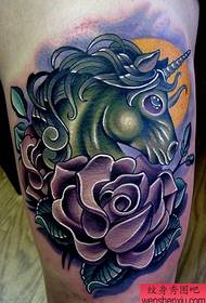 Tattoo 520 Gallery: Color Unicorn Tattoo Pattern Afbeelding 133247 - Pop Tattoo Gallery: Cartoon Owl Tattoo Pattern