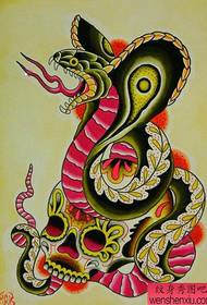 manoscritto popolare del tatuaggio del serpente di stile classico della scuola