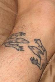 noha jednoduché dva ještěrky tetování vzor