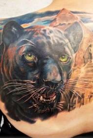 Atpakaļ Panther un Ēģiptes Sfinksa tetovējums