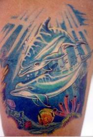 mtundu wanyanja wa dolphin tattoo