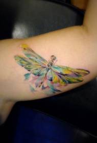 bellissimo modello di tatuaggio teschio multicolore