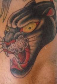 immagine del tatuaggio della pantera nera arrabbiata di colore delle gambe
