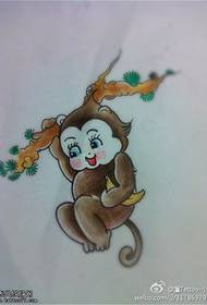 ກາຕູນຮູບແຕ້ມ ໜັງ ສືໃບລານ Monkey ສີ