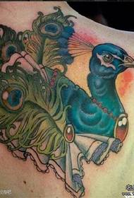 класична мода шарена шема на тетоважи со паун