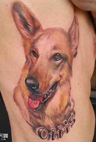 Waist Dog Tattoo Pattern