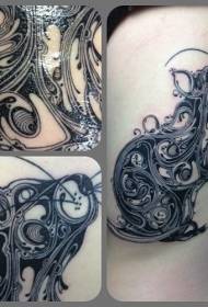dekoratyvinis stilius Juodo nuskaitymo pelės tatuiruotės modelis