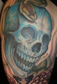blue dragonfly and snake tattoo pattern