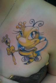 cute cartoon queen bee tattoo pattern