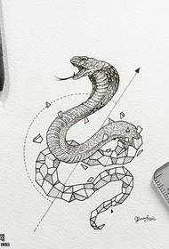 manuscript geometrîkî line pattern snake tattoo