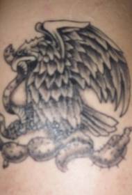 Mexico Eagle Hunting Snake en Cactus Tattoo patroon