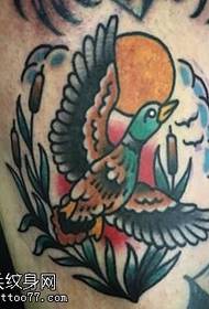 disegno del tatuaggio gamba cigno