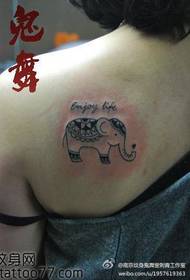 소녀 문신 패턴-귀여운 토템 코끼리 문신 패턴