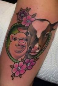 pujska tetovaža Patterned sly piglet tattoo pattern