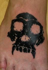 Instep Monkey Skull Tattoo Pattern