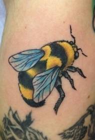 schattig kleur bijen tattoo patroon