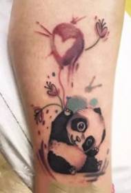 kūrybingų mažų tatuiruočių piešinių apie pandą rinkinys