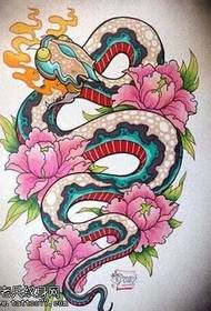 Rukopis šareni uzorak tetovaže zmija