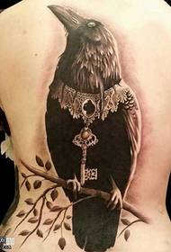 Retounen yon ti kras modèl tatoo Crow