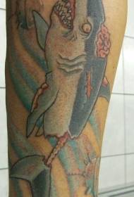 arm colors zombie shark tattoo picture 134507 - Sharkpụrụ Shark Tattoo