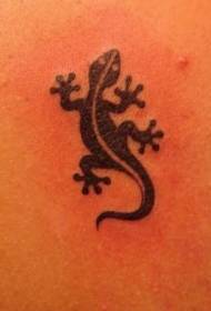modello di tatuaggio simbolo lucertola tribale nera posteriore