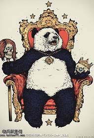 Kawaii ag fanacht lámhscríbhinn tatú panda gleoite