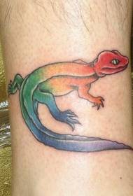 pé arco-íris lagarto tatuagem padrão