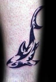 modèle de tatouage de requin noir de style polynésien