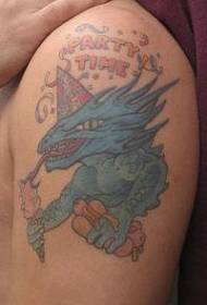 velký dinosaurus otevřené strany tetování vzor