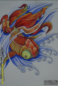 guldfisk tatoveringsmønster: farve Guldfisk tatoveringsmønster