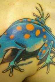 immagine del tatuaggio della lucertola pazza del fumetto di colore della spalla
