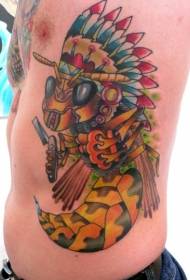 okhalweni ohlangothini lwe-Indian wind bee tattoo iphethini