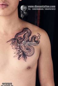 skulder tatoveret slange tatovering mønster