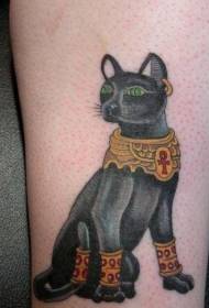 old school Egyptian black panther tattoo pattern